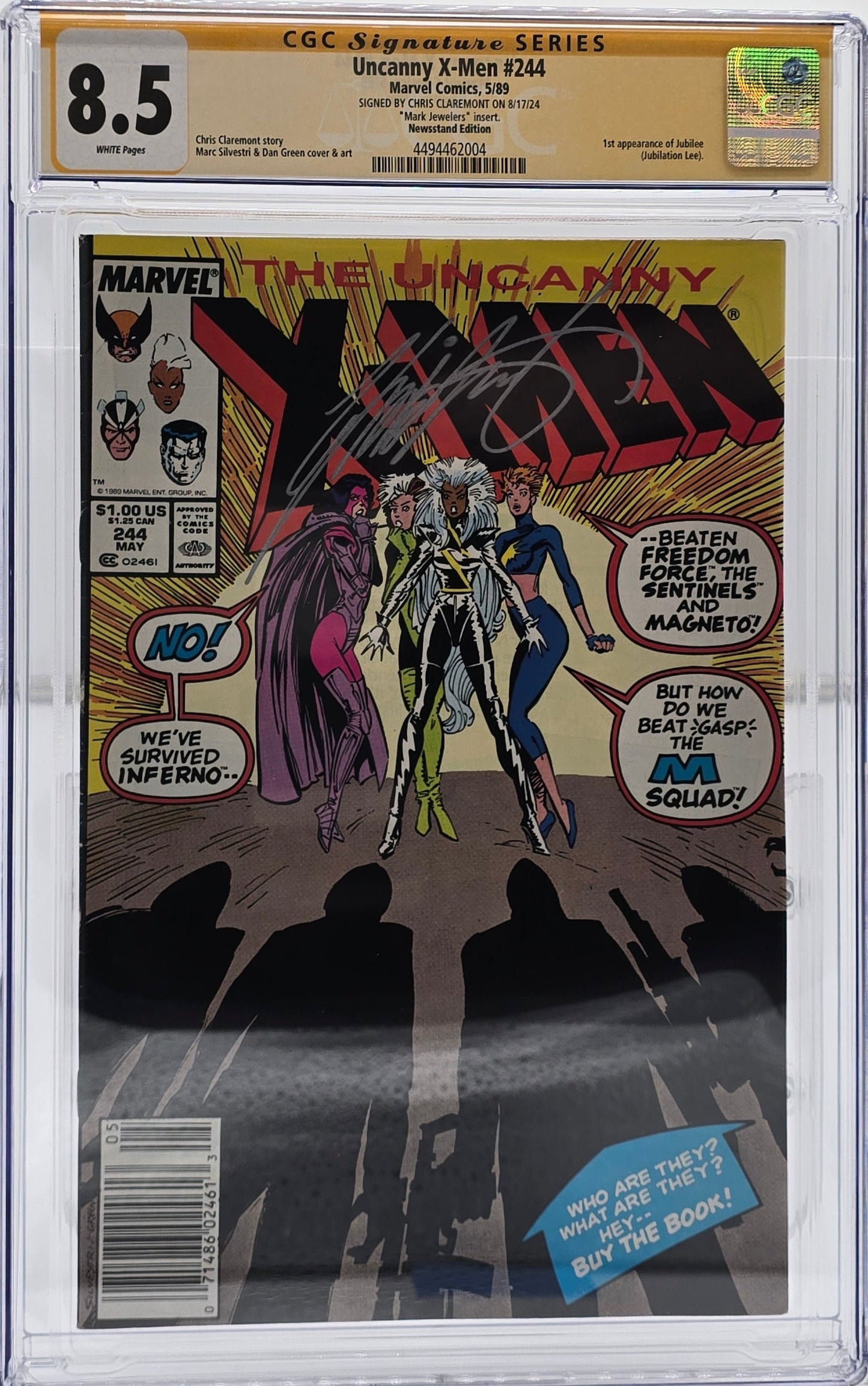 Uncanny X-Men Vol 1 #244 - Claremont - CGC SS 8.5