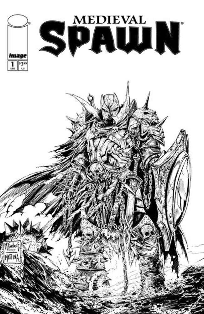 Medieval Spawn Vol 1 #1 (Of 4) Cover B Todd McFarlane & Francesco Mattina Black & White Variant