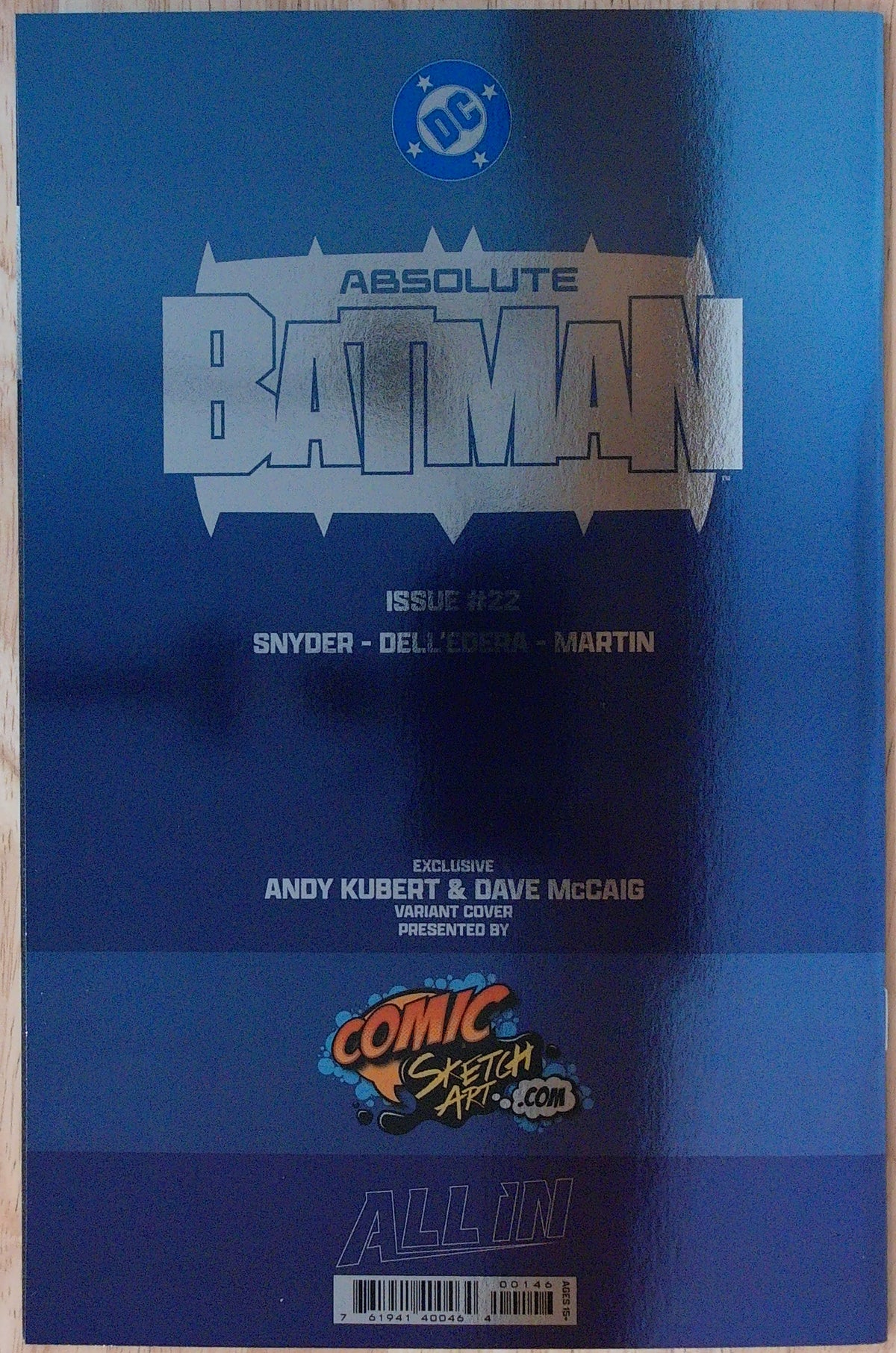 Absolute Batman Vol 1 #22 - SDCC 2026 - Andy Kubert signed