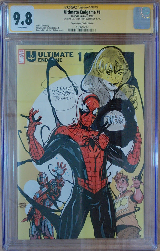 Ultimate Endgame #1 - CGC SS 9.8 - Terry Dodson Cover Signed and Sketched