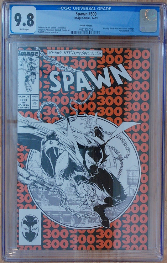 Spawn Vol 1 #300 - CGC 9.8 - Todd McFarlane - ASM 300 Homage - 4th Print