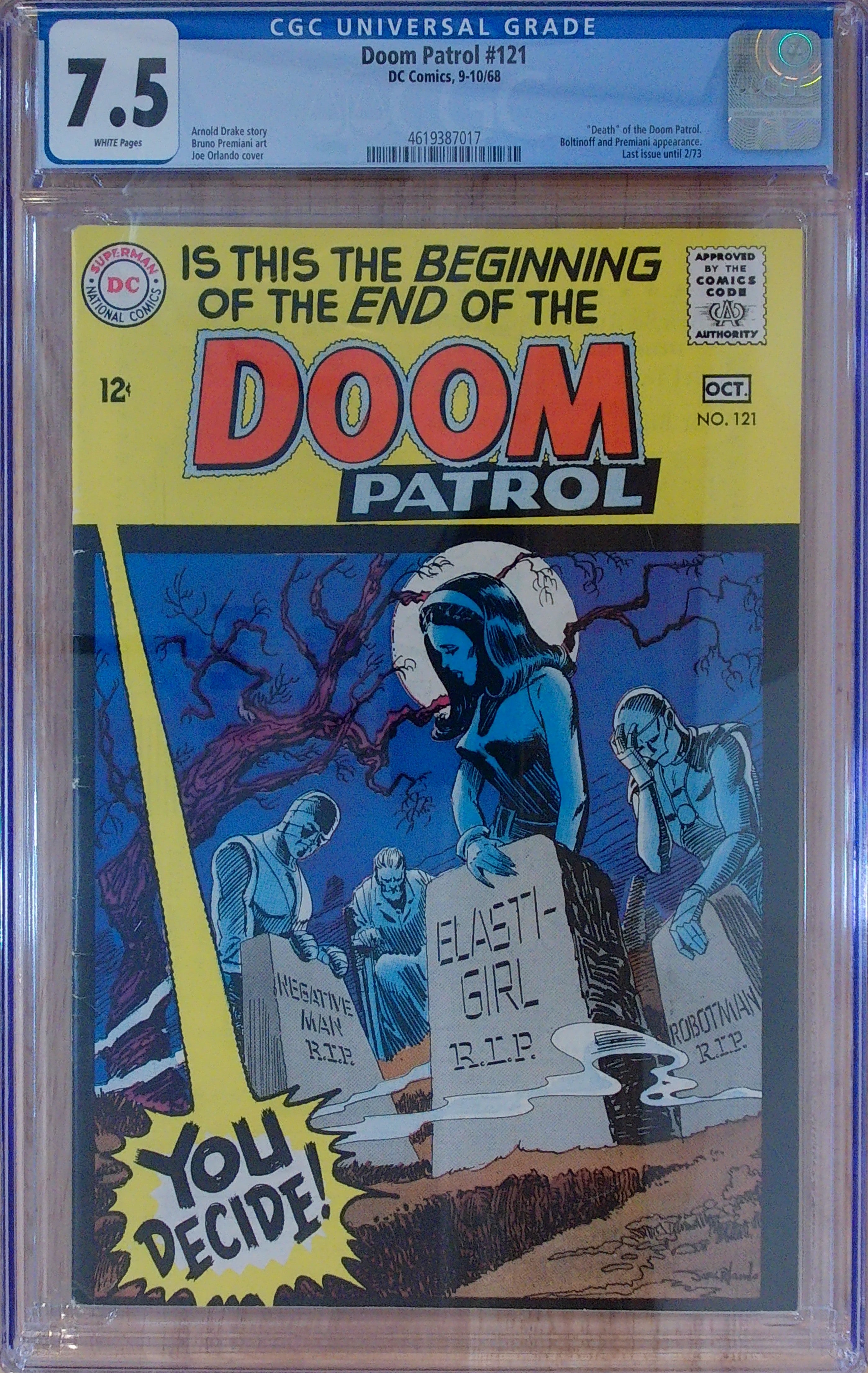 Doom Patrol Vol 1 #121 - CGC 7.5 – Luna-Tech Comics LLC