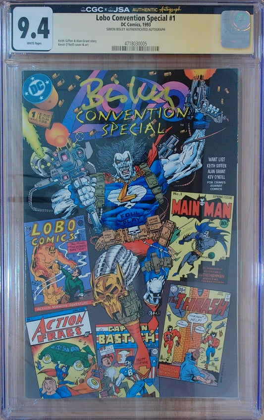 Lobo Convention Special #1 - CGC x JSA 9.4 - Signed by Simon Bisley