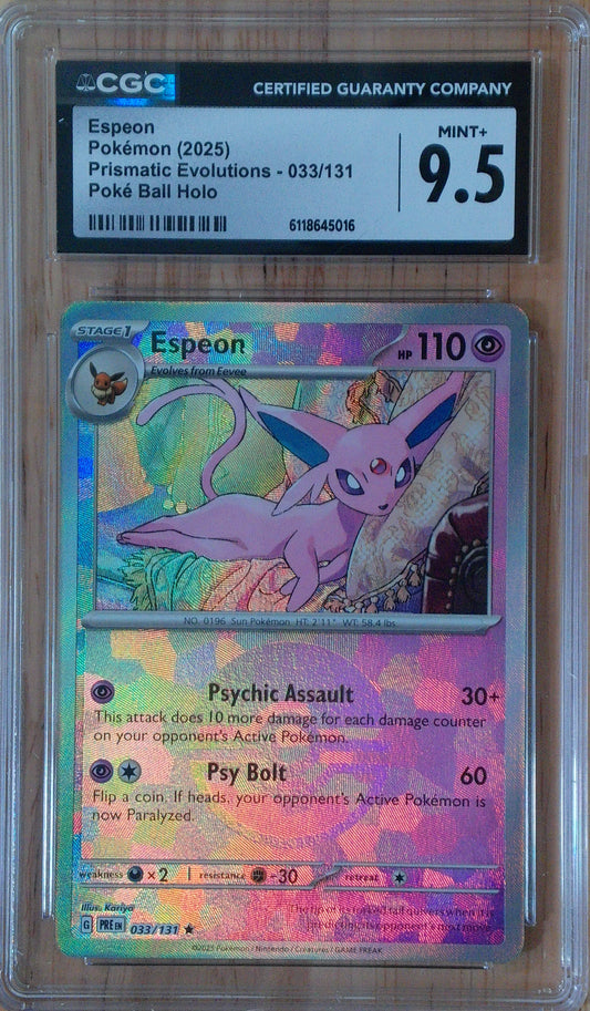 Espeon #033/131 - Prismatic Evolutions - CGC 9.5 - Poke Ball Holo