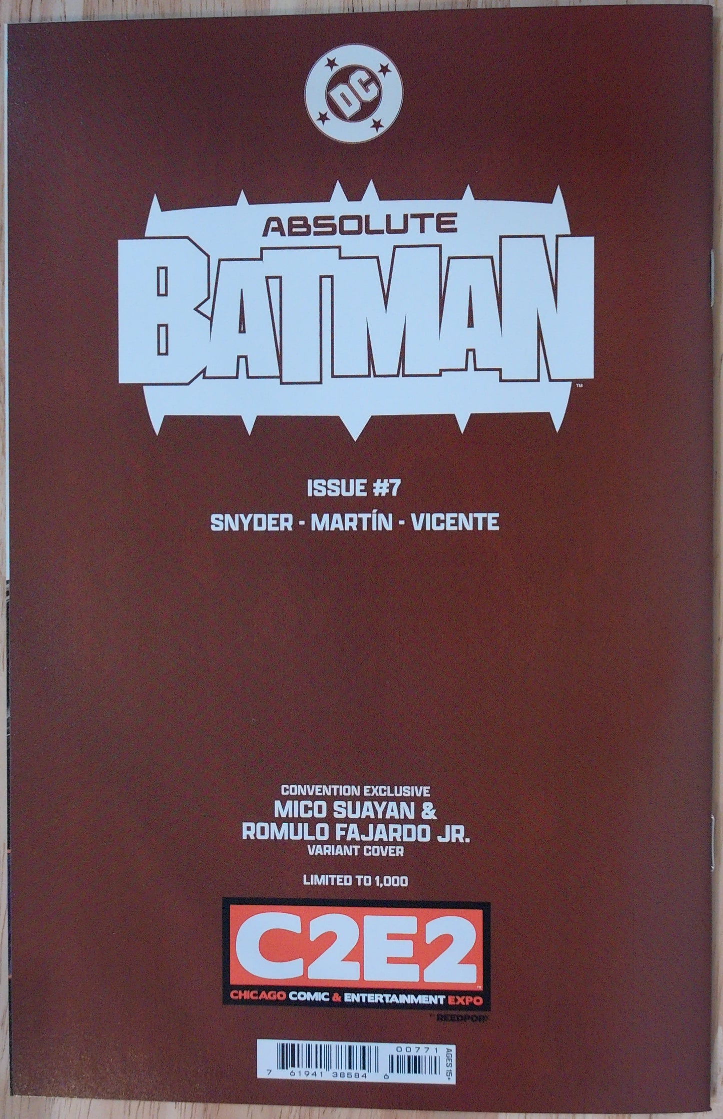 Absolute Batman #7 - Mico Suayan - 2025 C2E2 - Virgin Cover