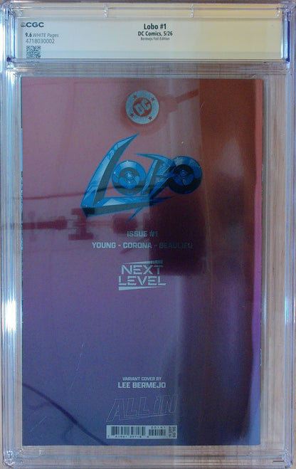 Lobo Vol 4 #1 - CGC SS 9.6 - Cover E Lee Bermejo Foil Variant - Signed by Simon Bisley