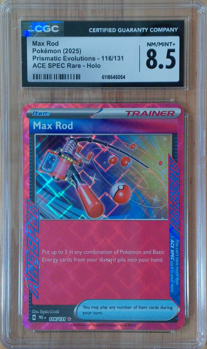 Max Rod #116/131 - Prismatic Evolutions - CGC 8.5 - Holo