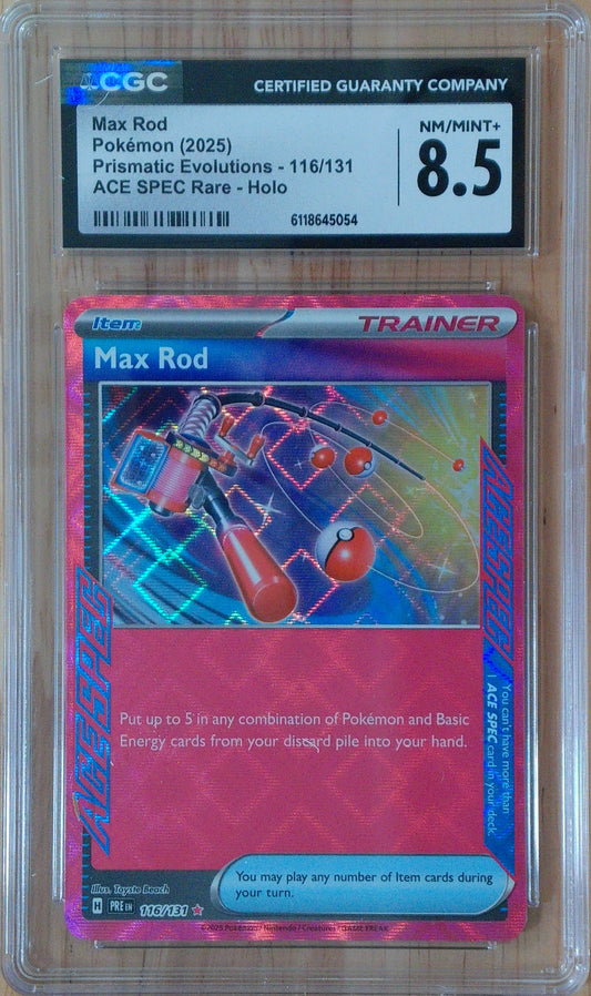 Max Rod #116/131 - Prismatic Evolutions - CGC 8.5 - Holo