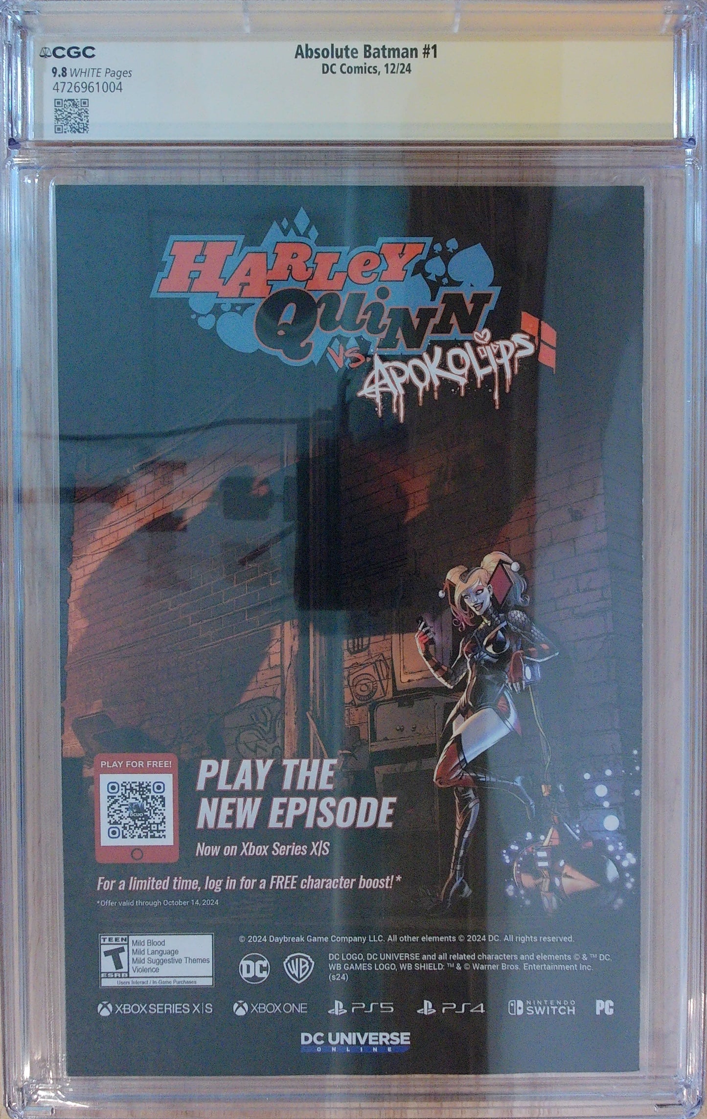 Absolute Batman Vol 1 #01 - Cover A Nick Dragotta CGC SS 9.8 Signed and Remarqued by Scott Snyder