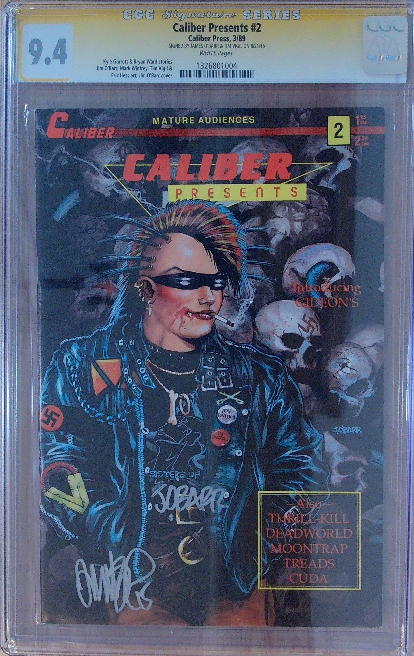 Caliber Presents #2 - CGC SS 9.4 - Signed by James O'Barr & Tim Vigil