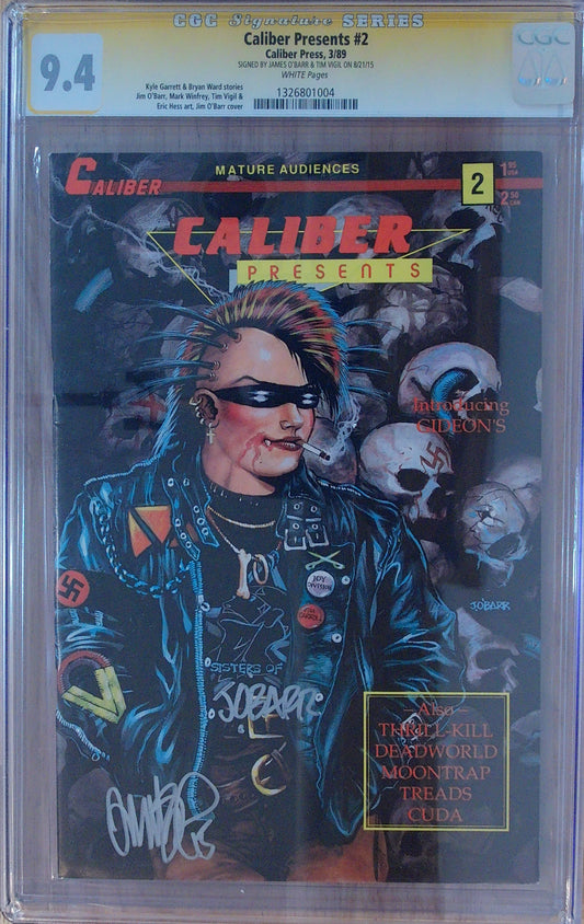 Caliber Presents #2 - CGC SS 9.4 - Signed by James O'Barr & Tim Vigil