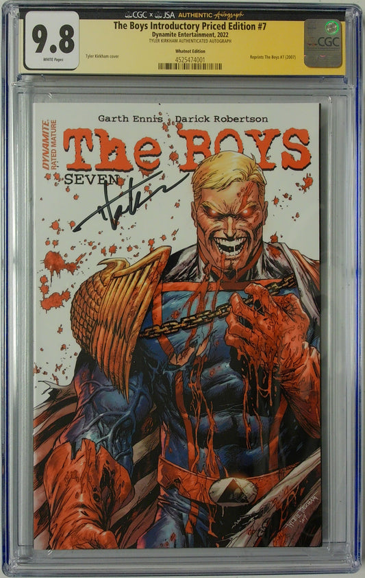 The Boys Vol 1 #7 - CGC x JSA 9.8 - Verified Signed by Tyler Kirkham - WhatNot Trade Dress Reprint