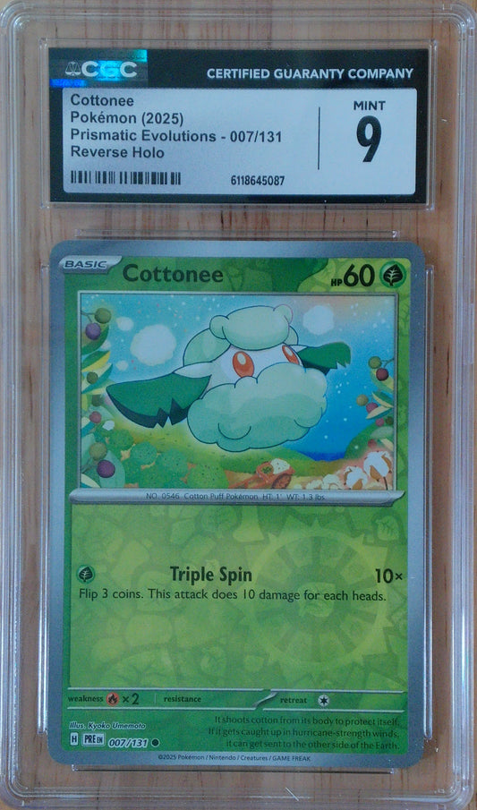 Cottonee #007/131 - Prismatic Evolutions - CGC 9.0 - Reverse Holo