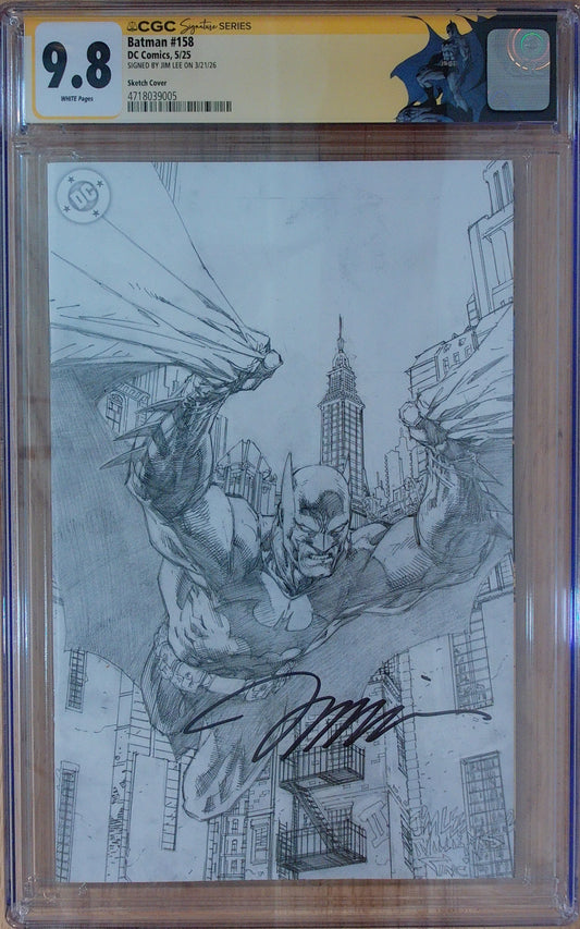 Batman Vol 3 #158 - CGC SS 9.8 - Signed by Jim Lee - 1:250 Incentive Cover