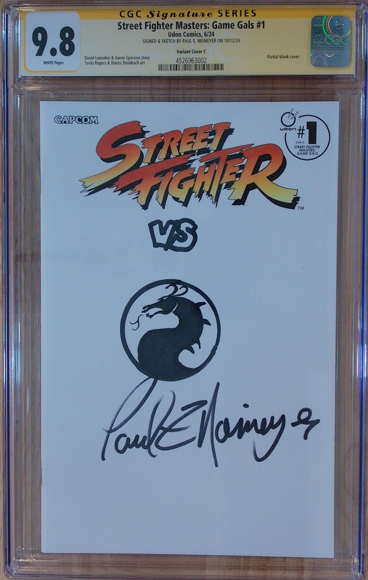 Street Fighter: Game Gals #1 - CGC SS 9.8 - Signed and Sketched by Paul E. Niemeyer