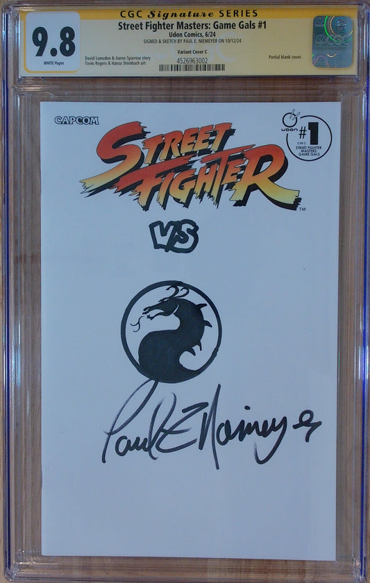 Street Fighter: Game Gals #1 - CGC SS 9.8 - Signed and Sketched by Paul E. Niemeyer