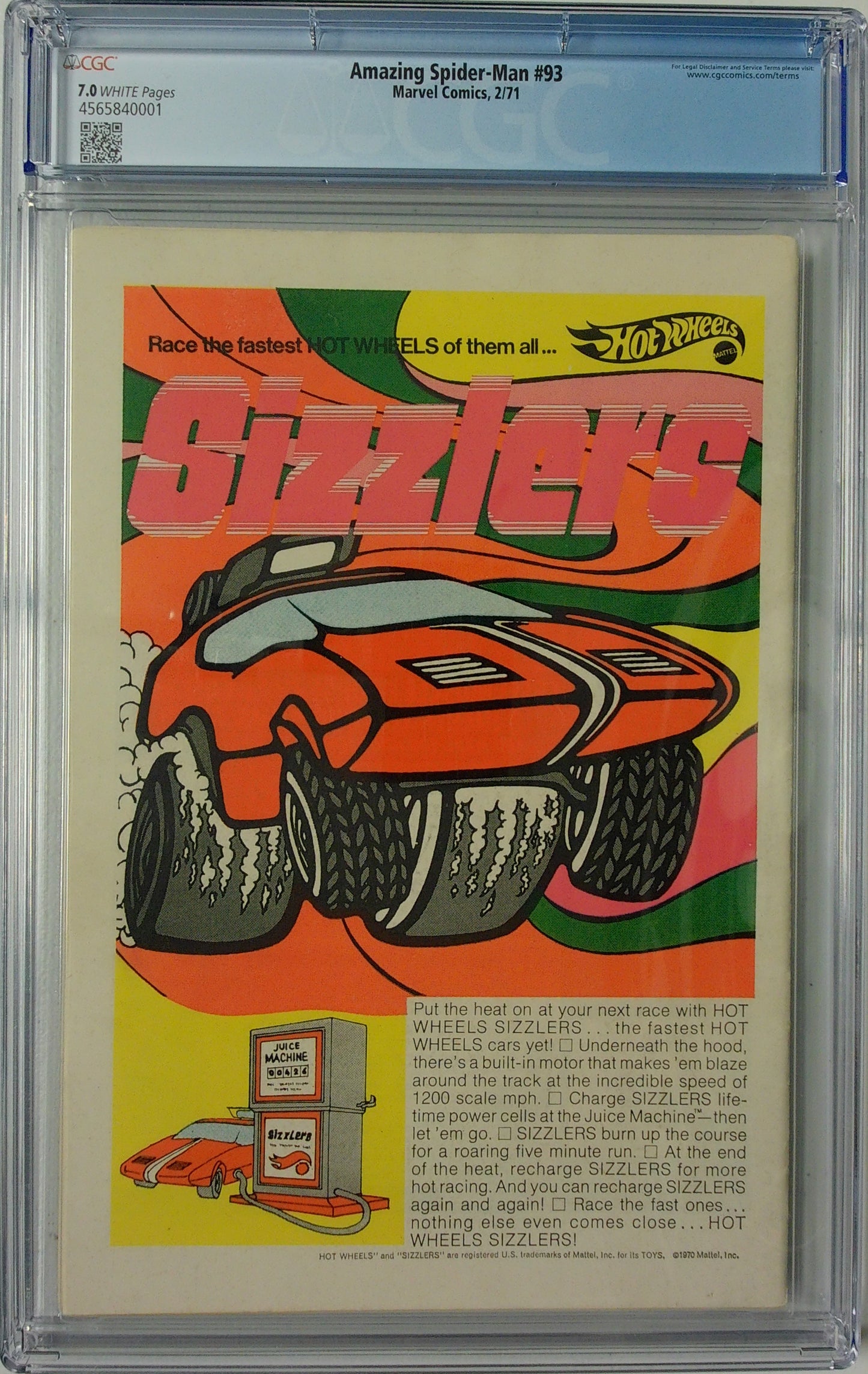 Amazing Spider-man Vol 1 #93 - CGC 7.0