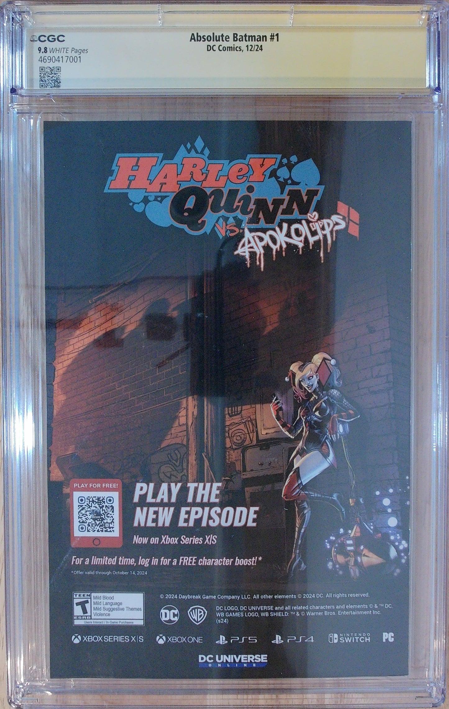 Absolute Batman Vol 1 #1 - CGC SS 9.8 - Signed by Scott Snyder, Nick Dragotta and Jock