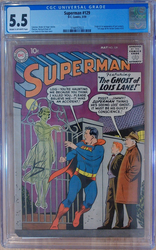 Superman Vol 1 #129 - CGC 5.5 - 1st Appearance & origin of Lori Lemaris