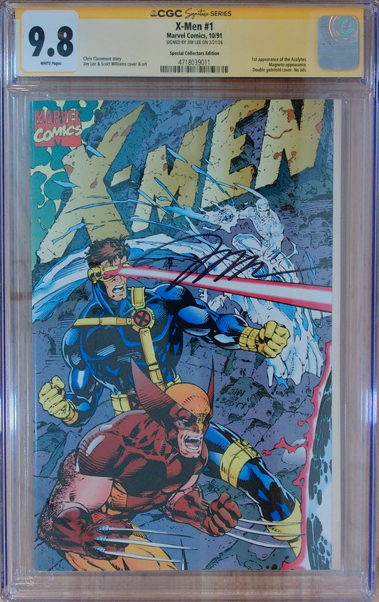 X-Men Vol 2 #1 - CGC SS 9.8 - Cover E - Signed by Jim Lee - Special Collector's Edition Gatefold
