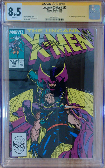 Uncanny X-Men Vol 1 #257 - CGC SS 8.5 - Signed by Jim Lee