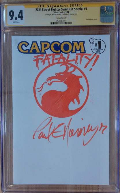 2024 Street Fighter: Swimsuit Special #1 - CGC SS 9.4 - Signed and Sketched by Paul E. Niemeyer