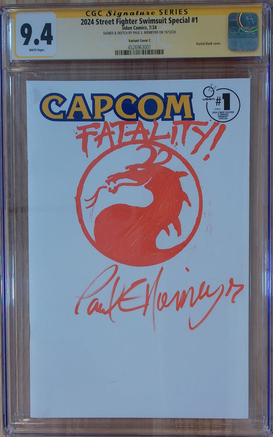 2024 Street Fighter: Swimsuit Special #1 - CGC SS 9.4 - Signed and Sketched by Paul E. Niemeyer
