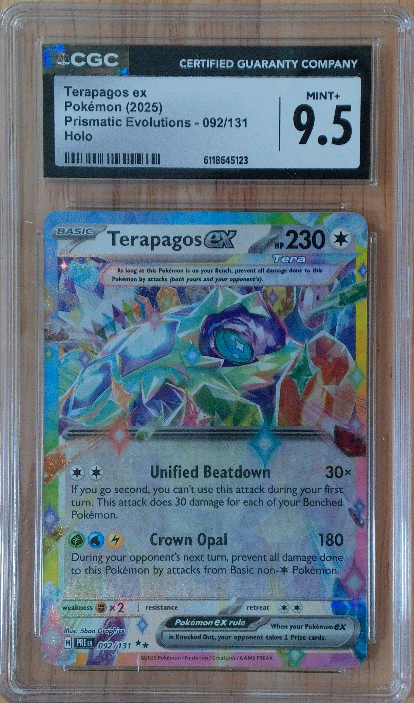 Terapagos Ex #092/131 - Prismatic Evolutions - CGC 9.5 - Holo