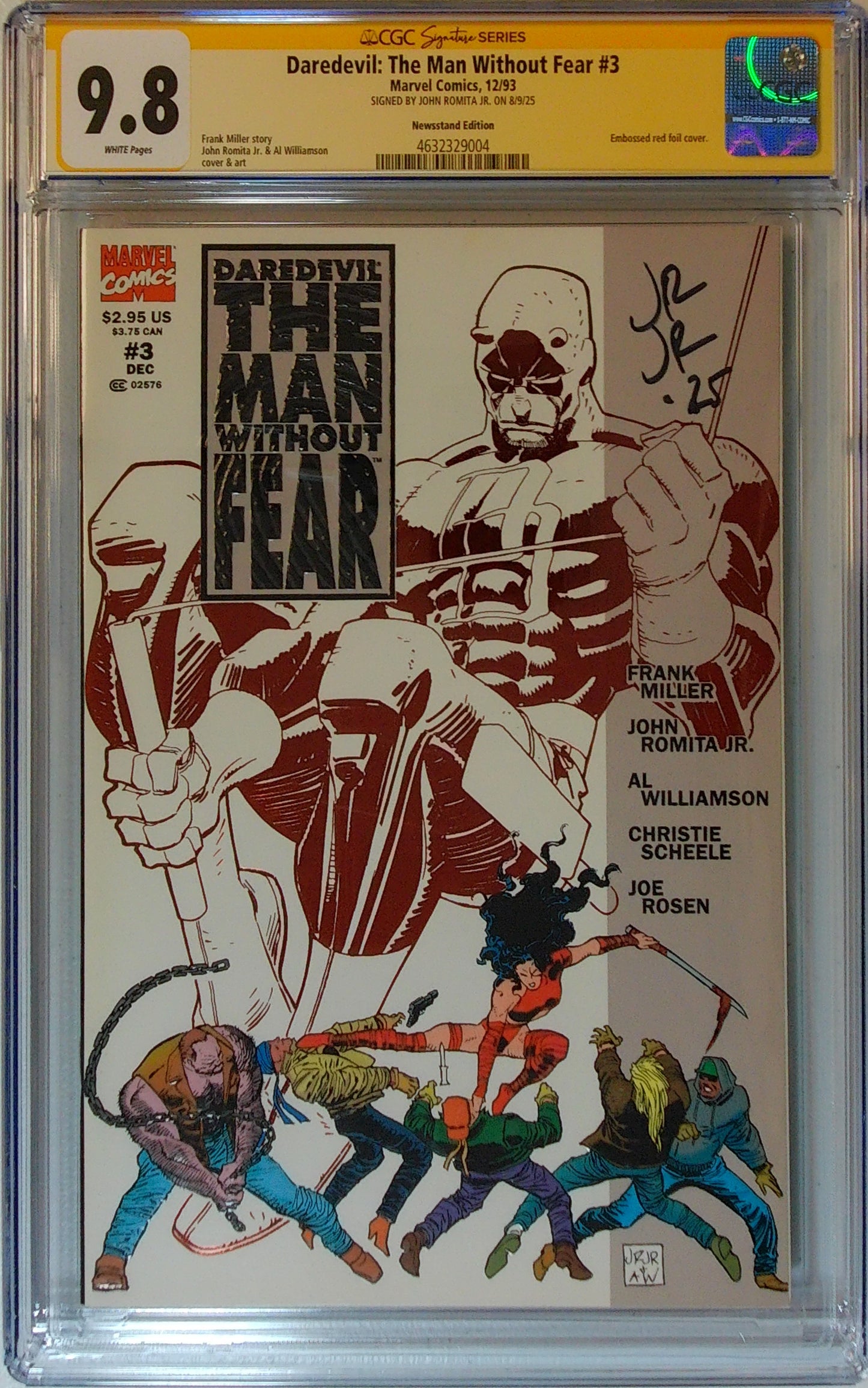 Daredevil: The Man Without Fear Vol 1 #3 - CGC SS 9.8 - Signed by John Romita Jr.