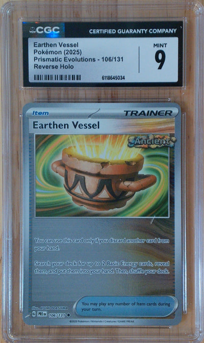 Earthen Vessel #106/131 - Prismatic Evolutions - CGC 9 Mint - Reverse Holo