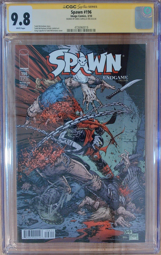 Spawn Vol 1 #196 - CGC SS 9.8 - Newsstand Edition - Signed by Greg Capullo
