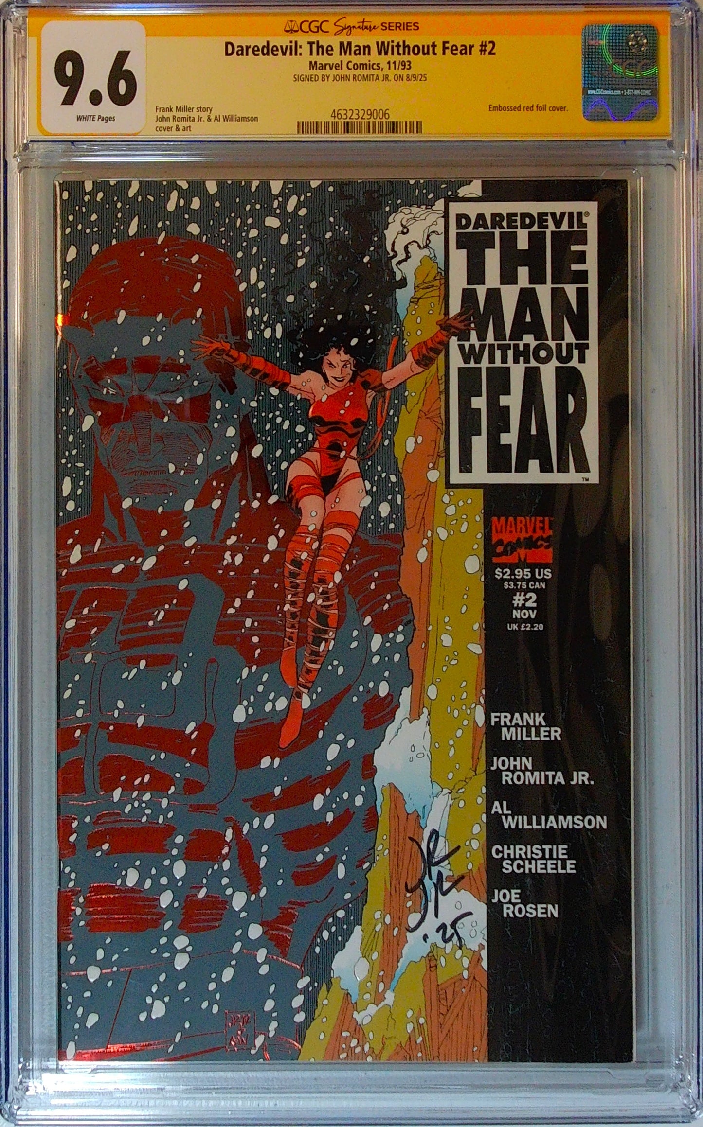 Daredevil: The Man Without Fear Vol 1 #2 - CGC SS 9.6 - Signed by John Romita Jr.