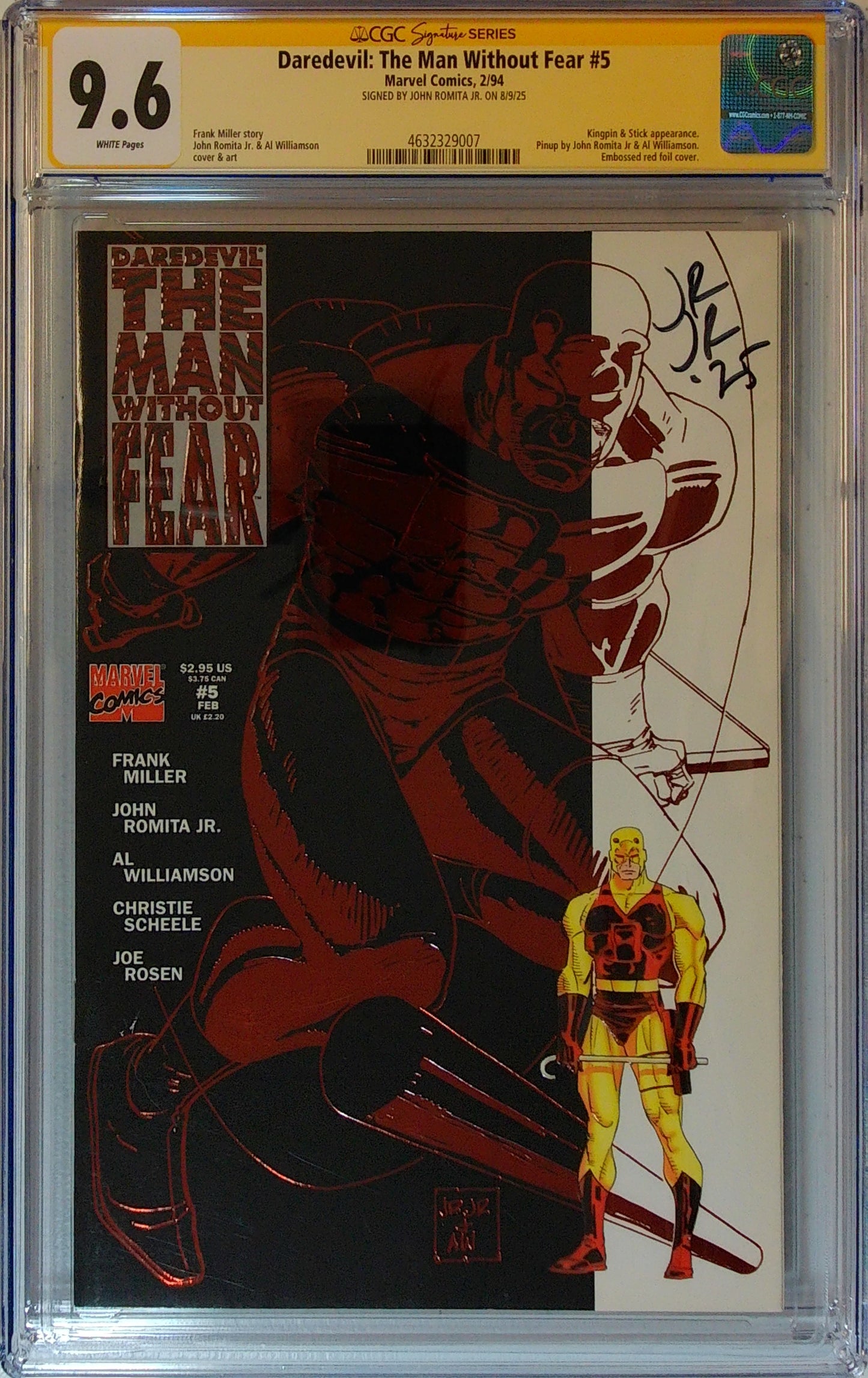 Daredevil: The Man Without Fear Vol 1 #5 - CGC SS 9.6 - Signed by John Romita Jr.
