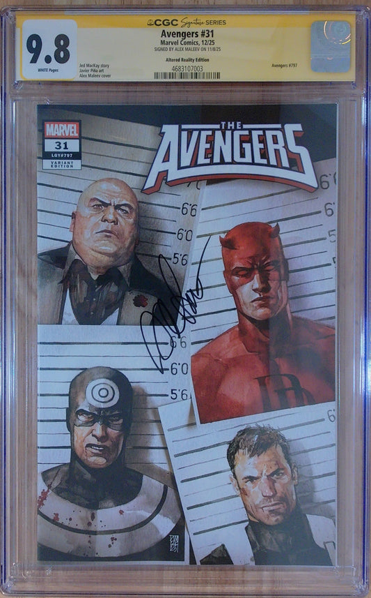 Avengers Vol 9 #31 - CGC SS 9.8 - Alex Maleev Cover - Signed by Alex Maleev