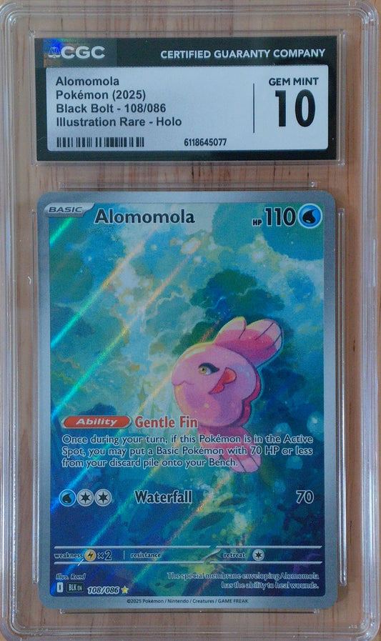 Alomomola #108/086 - Black Bolt - CGC 10 - Illustration Rare - Holo