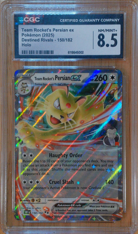 Team Rocket's Persian Ex #150/182 - Destined Rivals - CGC 8.5 NM/Mint