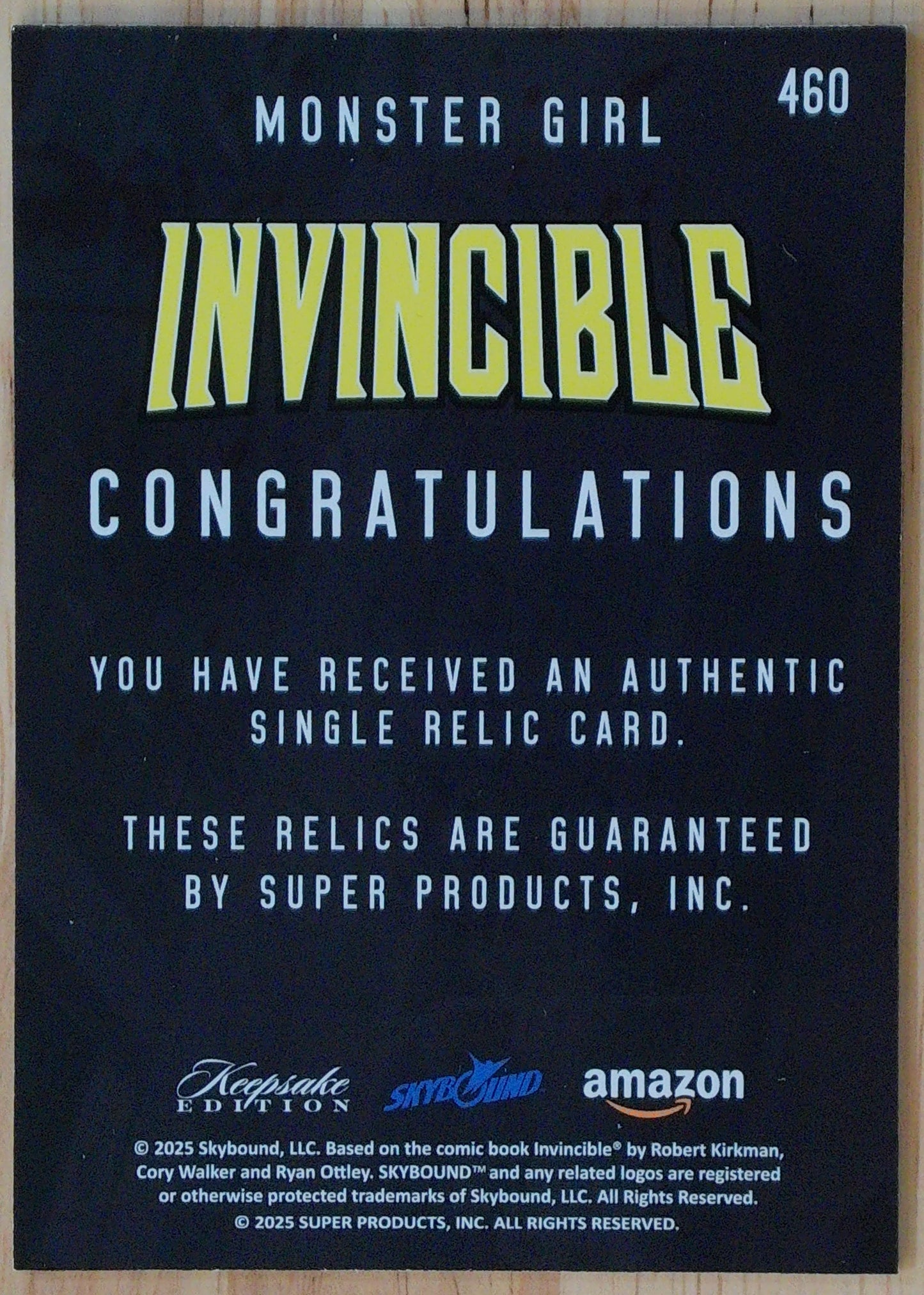 Invincible Season 1 #460 - Monster Girl - Single Relic Card