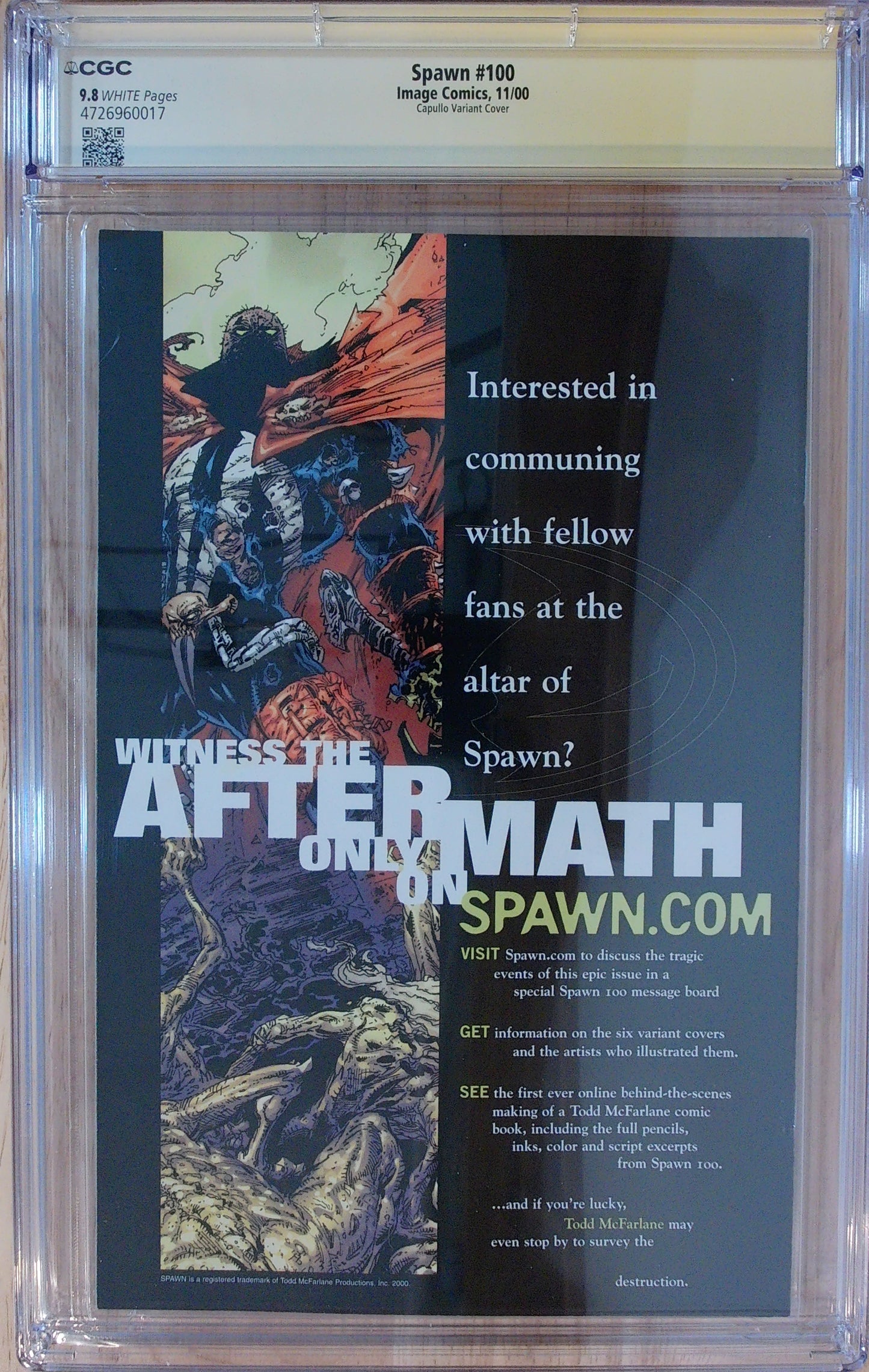Spawn Vol 1 #100 - CGC SS 9.8 - Signed by Greg Capullo