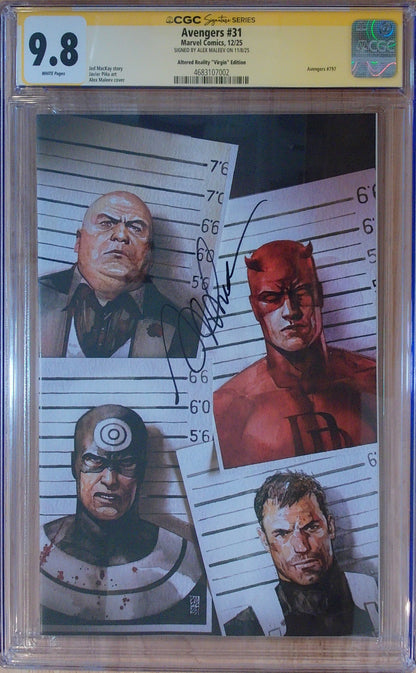 Avengers Vol 9 #31 - CGC SS 9.8 - Alex Maleev Virgin Cover - Signed by Alex Maleev