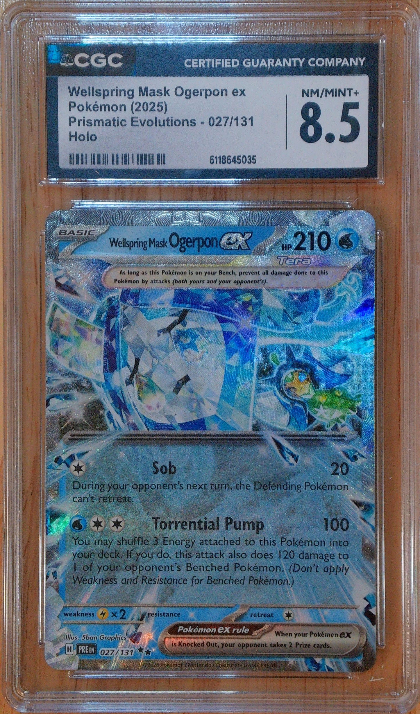 Wellspring Mask Ogrepon Ex #027/131 - Prismatic Evolutions - CGC 8.5 NM/Mint