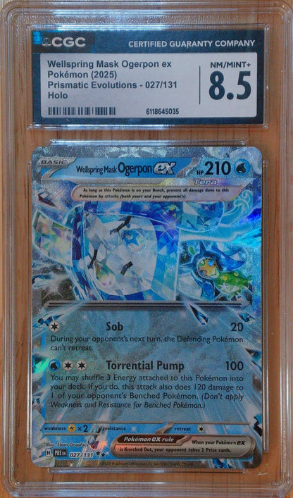 Wellspring Mask Ogrepon Ex #027/131 - Prismatic Evolutions - CGC 8.5 NM/Mint