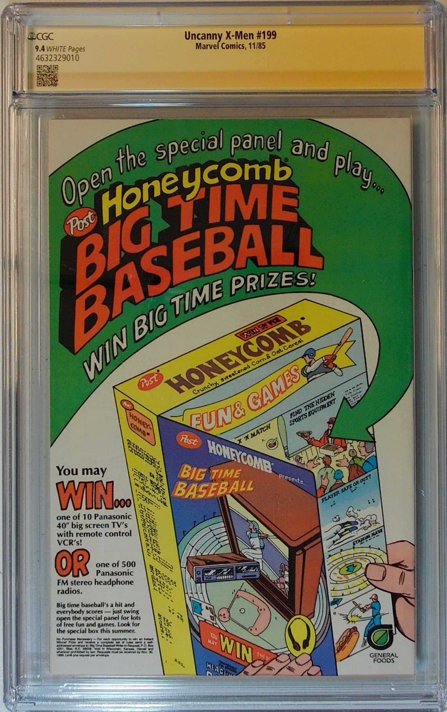 Uncanny X-Men Vol 1 #199 - CGC SS 9.4 - Signed by John Romita Jr