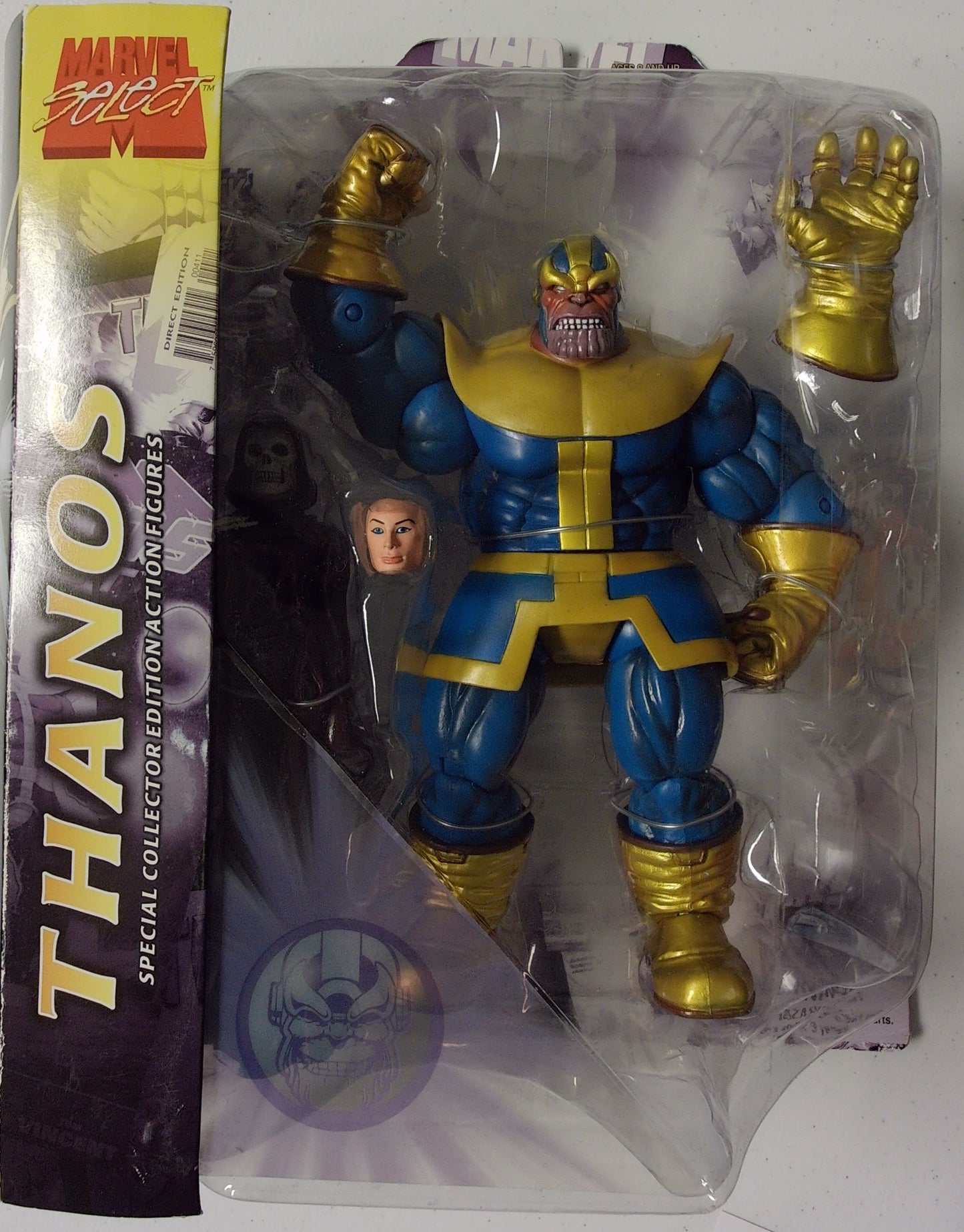 Diamond Select Toys Marvel Select Thanos Action Figure with Removable Infinity Gauntlet and Unarticulated Death Figure