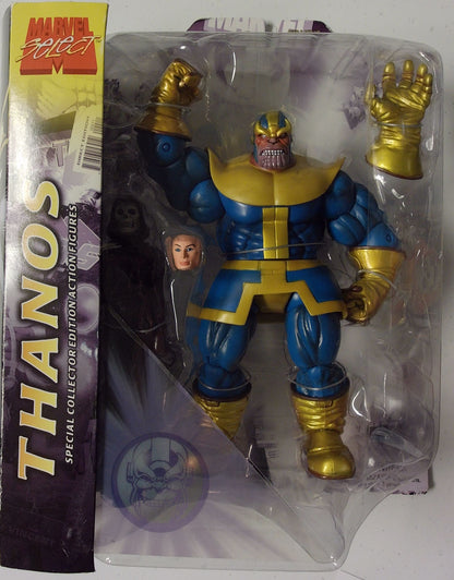 Diamond Select Toys Marvel Select Thanos Action Figure with Removable Infinity Gauntlet and Unarticulated Death Figure