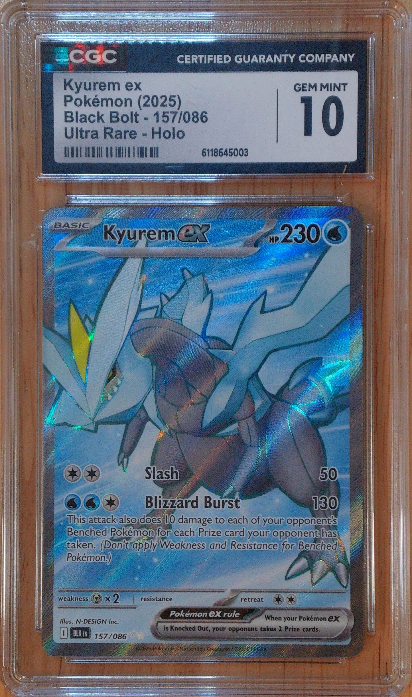 Kyurem Ex #157/086 - Black Bolt - CGC 10 Gem Mint - Ultra Rare Holo