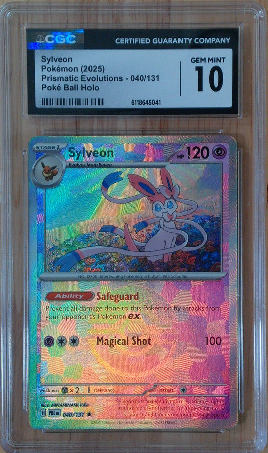 Sylveon #040/131 - Prismatic Evolutions - CGC 10.0 - Poke Ball Holo