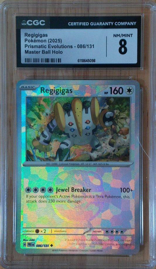 Regigigas #086/131 - Prismatic Evolutions - CGC 8.0 - Master Ball Holo