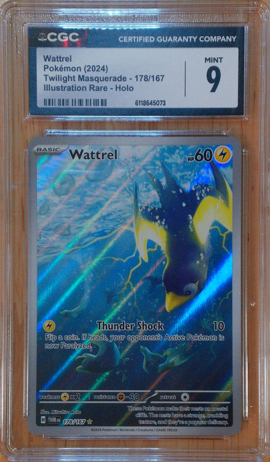 Wattrel #178/167 - Twilight Masquerade - CGC 9.0 - Illustration Rare Holo