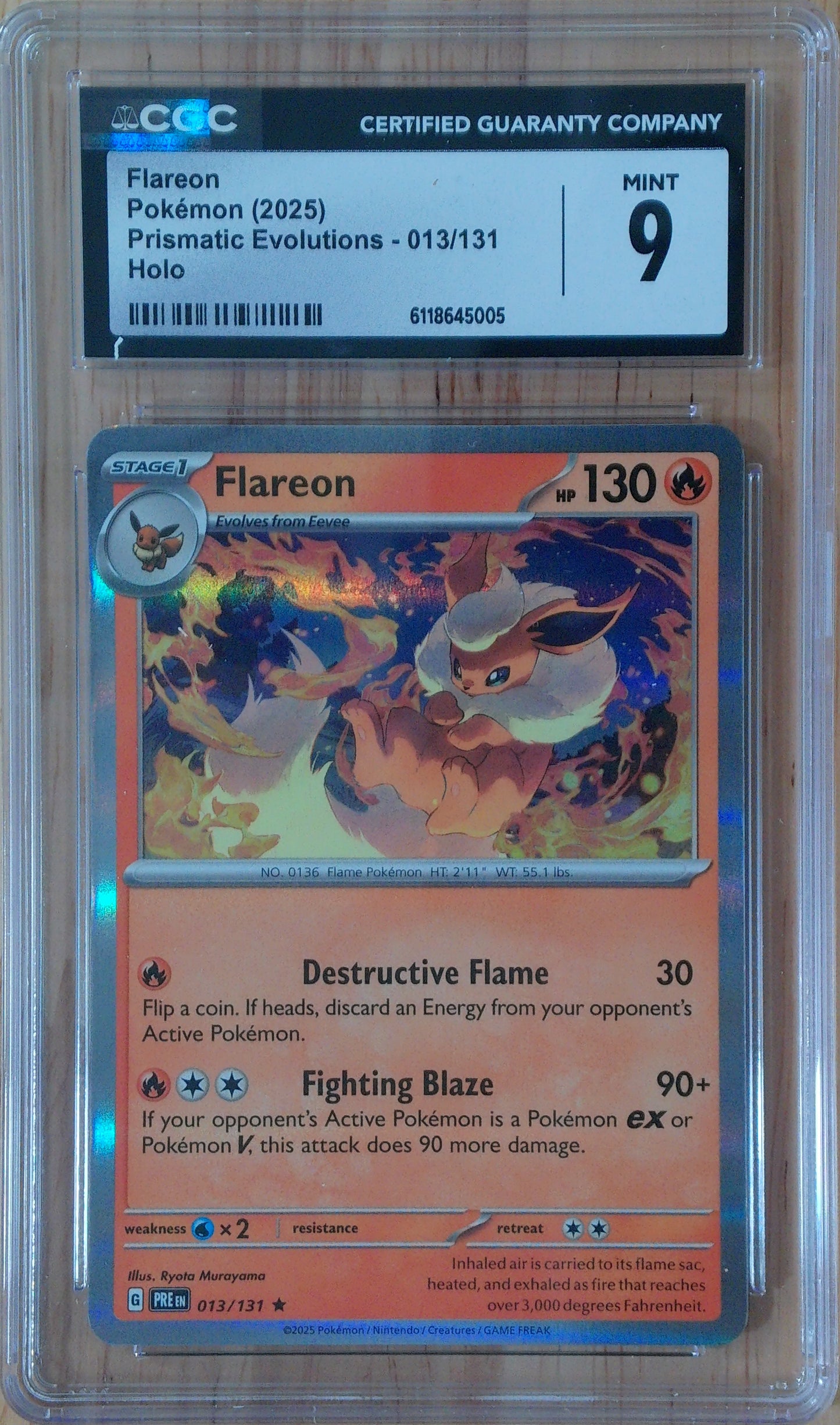 Flareon #013/131 - Prismatic Evolutions - CGC 9.0