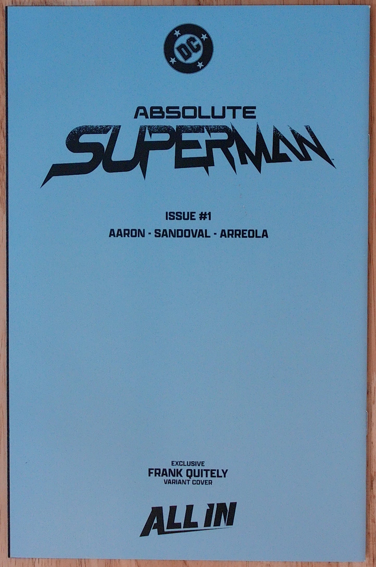 Absolute Superman Vol 1 #1 - Frank Quitely - 2025 Fan Expo Cleveland - VIP Blind Bag Spot Color